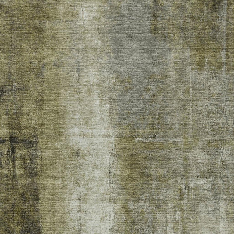 Tapis extérieur lavable abstrait vert olive et ivoire 3 pi x 5 pi