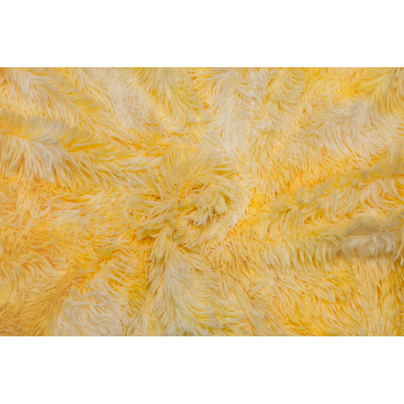 Couverture en fausse fourrure , L 50 po x L 65 po, Jaune