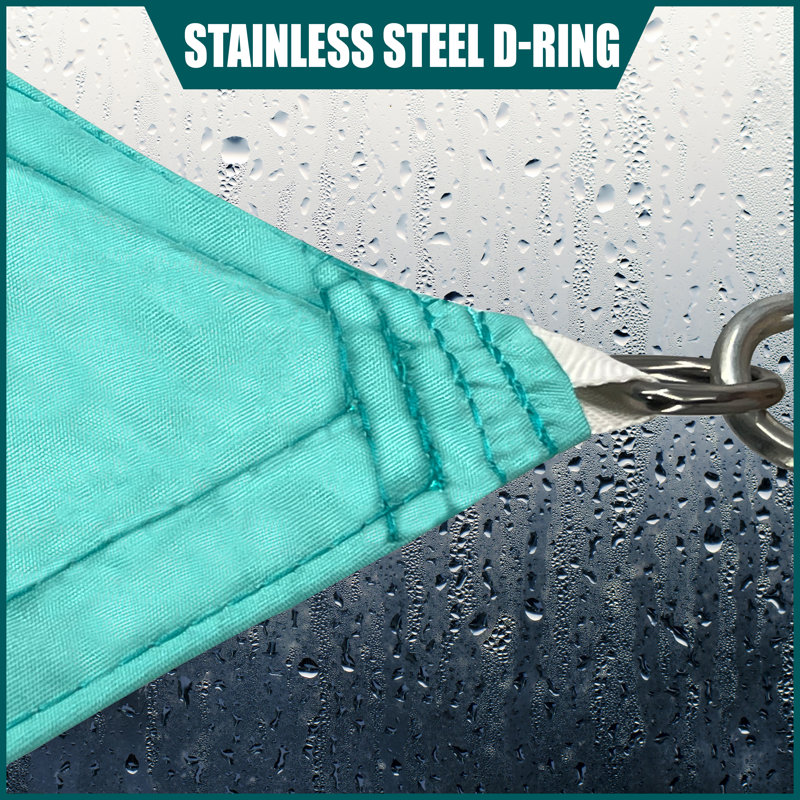 Royal Shade Waterproof Triangle Shade Sail With Hardware Kit, 12'x 12', Turquoise