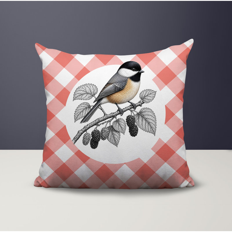 Oreiller réversible intérieur / extérieur Chikadee, 20 x 20, Pêche