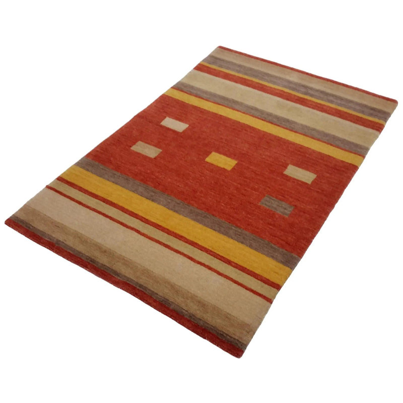 Canvello Hand Made Modern All Over Indo Gabbeh Rug - 3'11'' X 5'11''