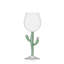 Desert Plants - Stemmed Glass Cactus Matte Green 9.5 Oz