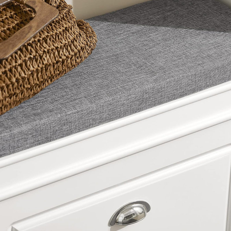 Banc de couloir étroit, petite armoire à chaussures avec tiroir rabattable et coussin de siège confortable pour les vestibules