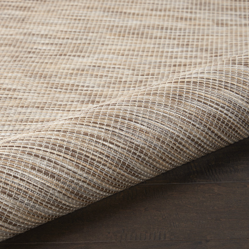 Lillehammer Solid Indoor/Outdoor Area Rug, Round 8', Beige