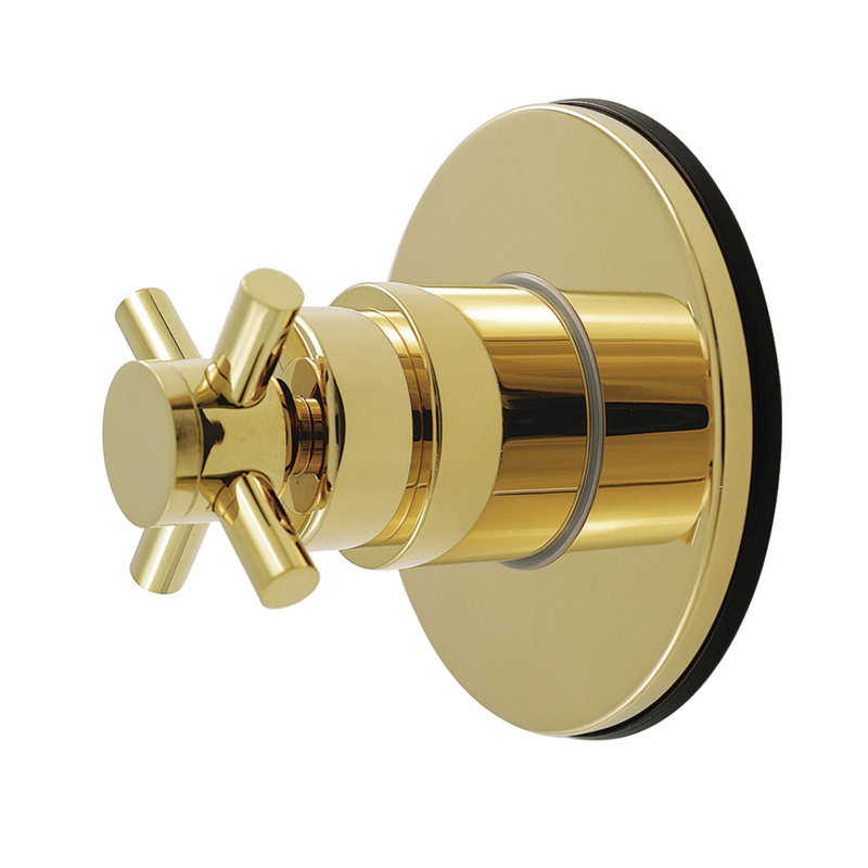 Kingston Brass Concord Single-Handle Wall Mount Six-Way Diverter Valve with Trim Kit, Polished Brass