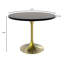 Ensemble de salle à manger 5 pièces avec table ronde en panneau de fibres à densité moyenne de 36 po et 4 chaises d'appoint rembourrées-412549329