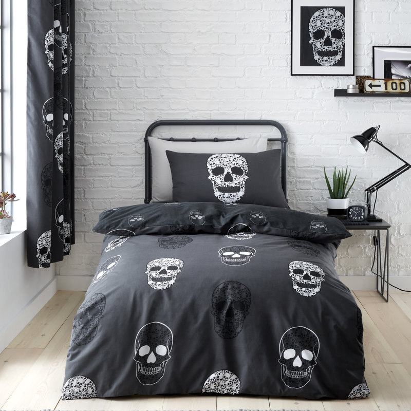 Skulls Duvet Cover Set, Single