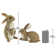 2 Piece Bashful and Hopper Bunny Statue Set