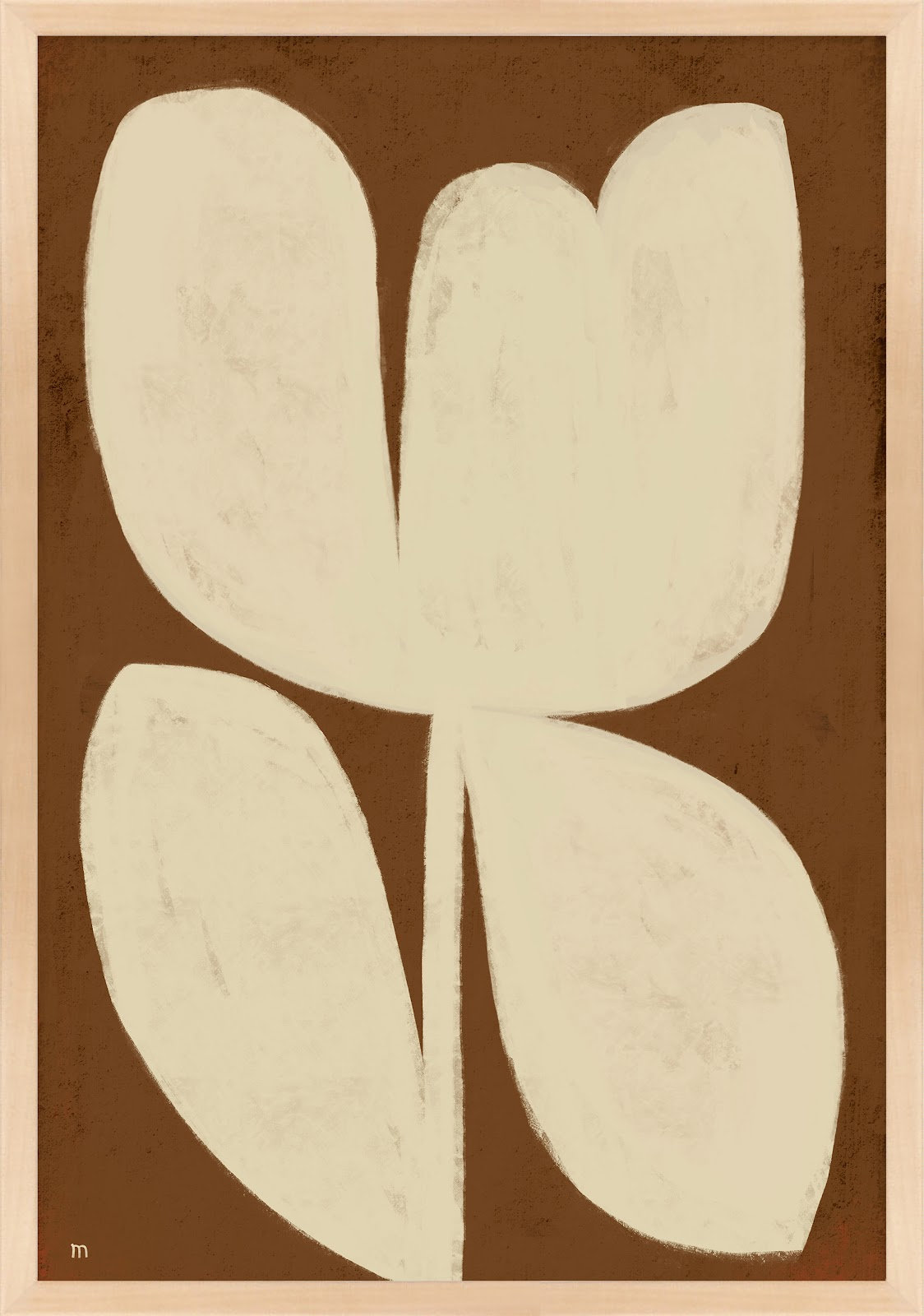 Flower 1 Print, 38" H x 26.5" W, Maple Framed