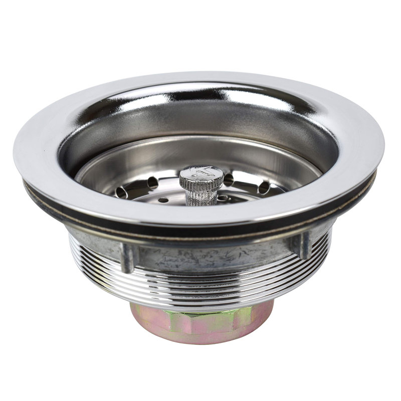 Keeney K5435 Brass Kitchen Sink Strainer With Stainless Steel Fixed Post Basket (polished Chrome)