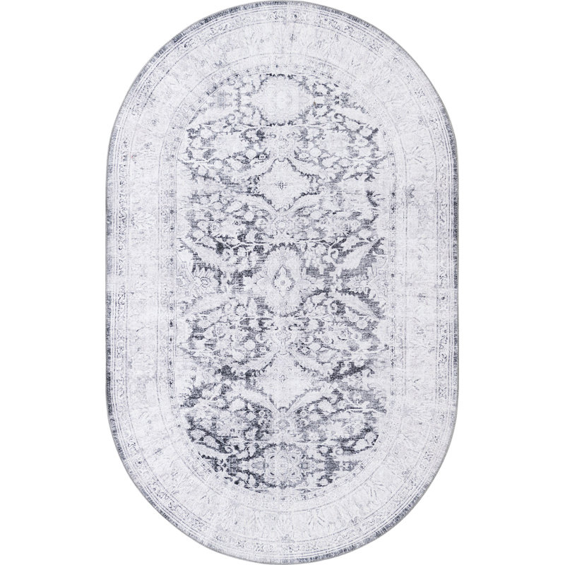 Mauri Chenille Oriental Indoor Rug, Oval 5' x 8'