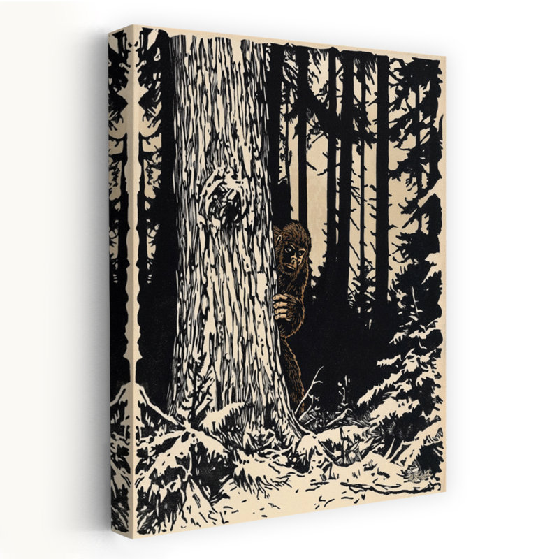 Art contemporain caché dans la forêt, H 36 po x l 24 po