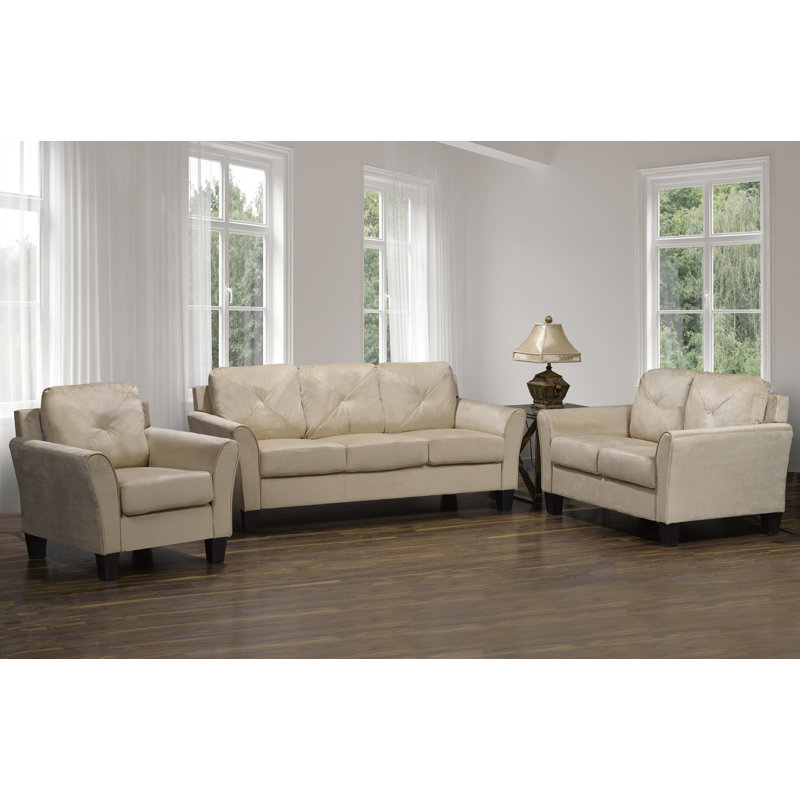Ensemble de canapés Samara, Microfibre/microsuède beige