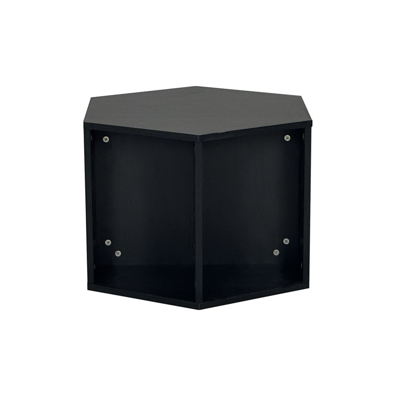 Table d'appoint 47,24 po Hexagonal, Noir / brun