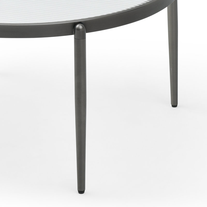 Table basse ronde de haute qualité Addlie, Gris anthracite brossé