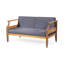 Siège et table Mid-Century Flair exquis en bois avec finition et coussins gris
