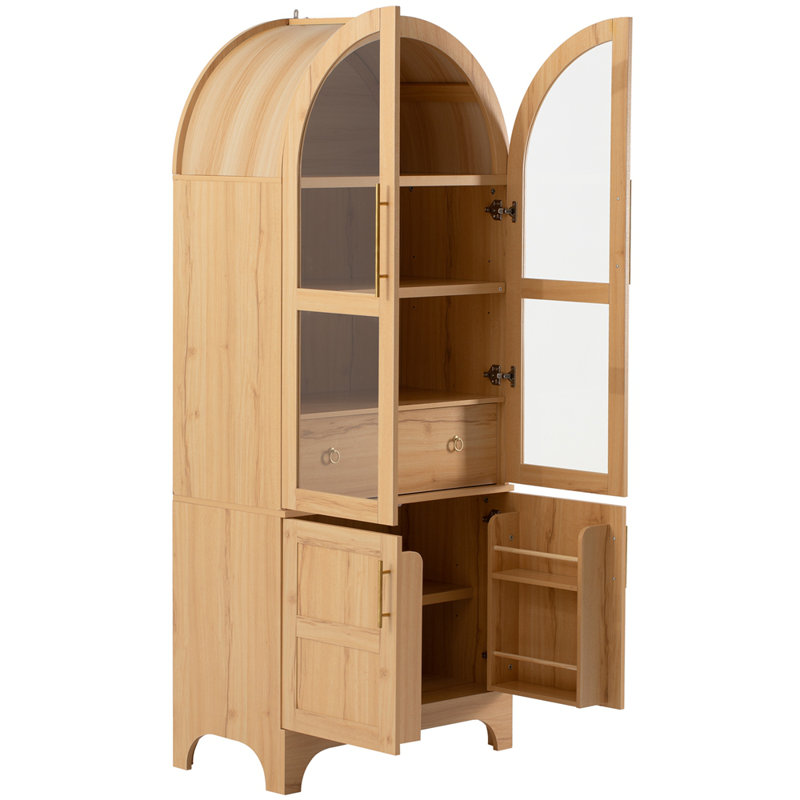 Grand garde-manger arqué 71 "avec tablettes de porte 71"