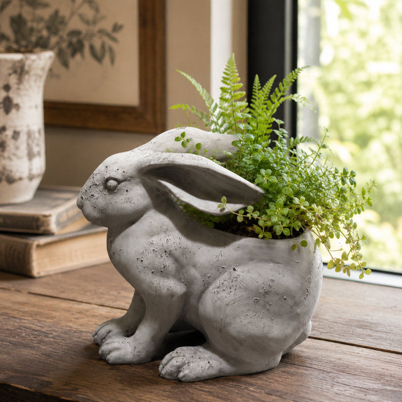 Pot à fleurs en résine, H 15 po x l 15 po x P 8,30 po
