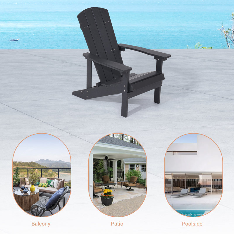 Fauteuil inclinable Kieth Riran Adirondack, Noir