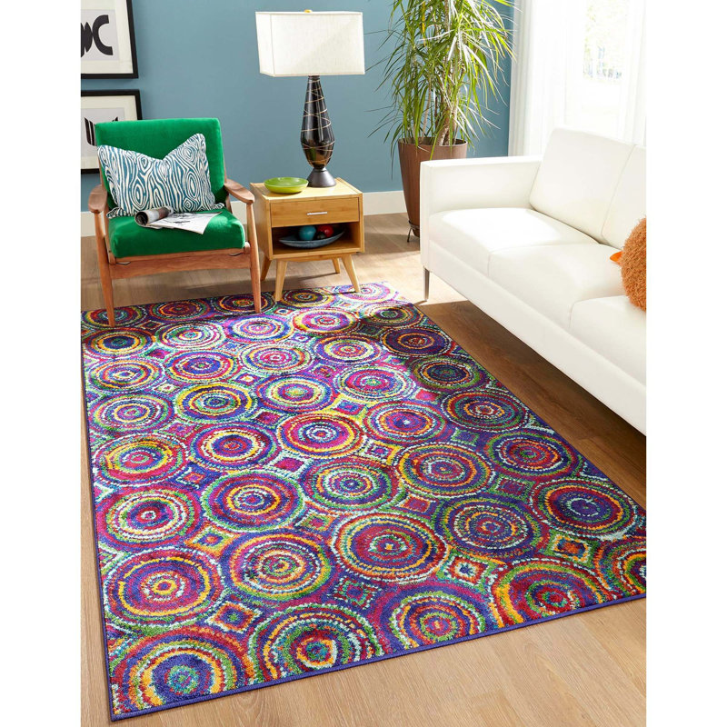 Geometric Indoor Rug, Rectangle 4' x 6'