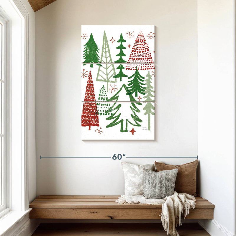 Lelend Merry Christmastime Trees White, 45" H x 28" W