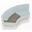 Curved Loveseat Seat Cushion - Cast Lagoon-260157424