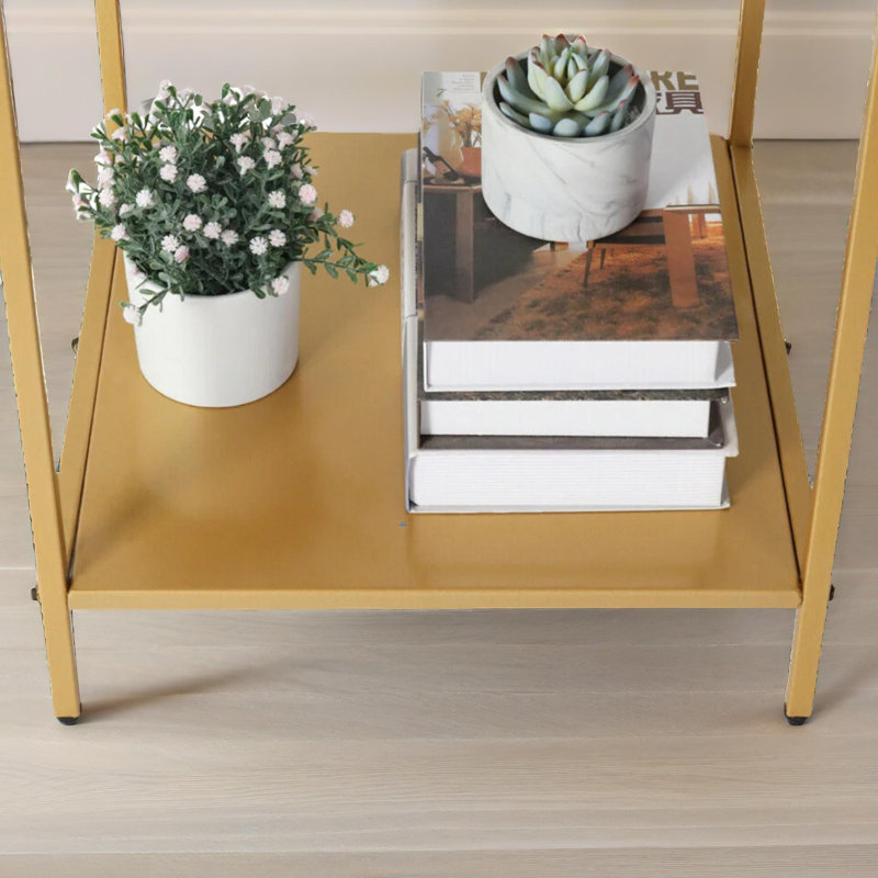 Nohl Mable 2 Tier Side Table End Sofa Accent Tables Gold Living Room Furniture