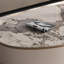 Oval coffee table with superior sense rock plate