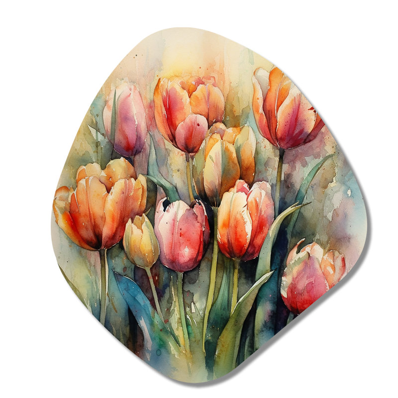 Ristau - Décoration murale irrégulière en forme de nébuleuse tulipe, H 35 po x l 31 po x P 1 po