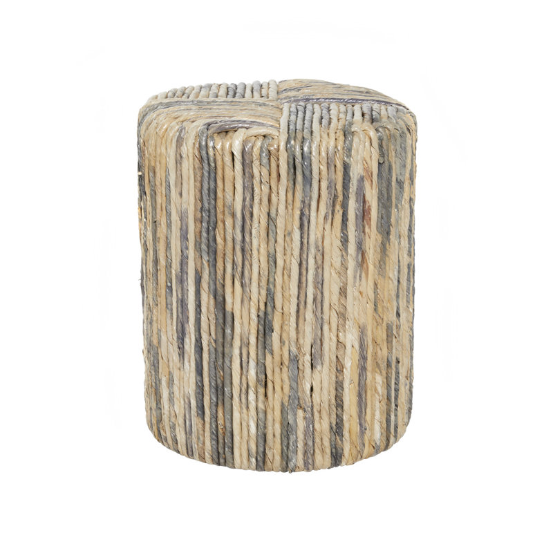 Ochoa Banana Leaf Woven Side End Multi Colored Accent Table