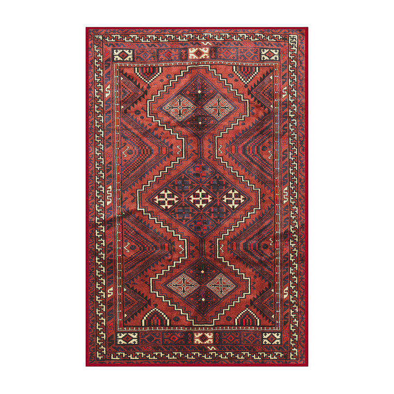Tapis orange / bleu Southwestern, Rectangle 5 pi x 8 pi