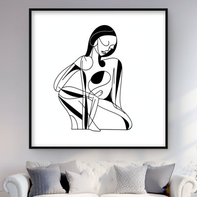 Lignes féminines - décor minimaliste encadré blanc mat