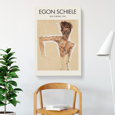 Self Portrait Print by Egon Schiele - Wrapped Canvas