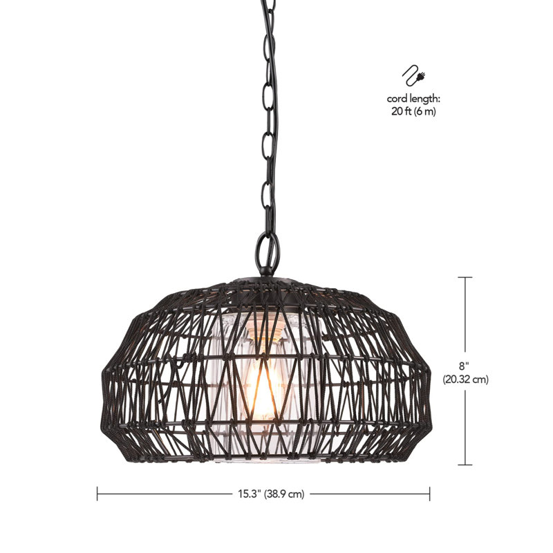 1 Light Outdoor Plug in Pendant Light