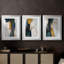 ABSTRACT Series DCxxi - Impression encadrée sur mesure de qualité supérieure - 3 pièces-1280311131-1280311127