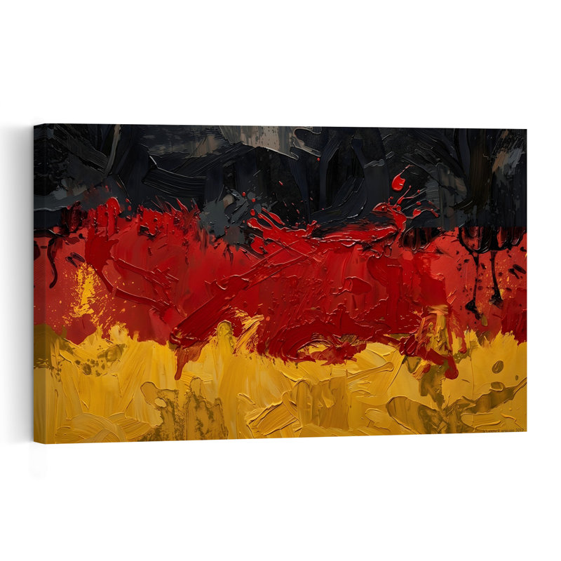 Vibrant German Flag Abstract Abstract Bold Colourful Wall Art Print, H 24 po x l 36 po