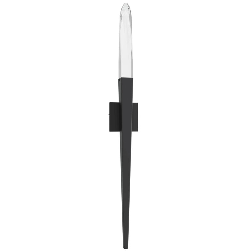 Aspen Collection Clear Crystal Wall Sconce, Matte Black