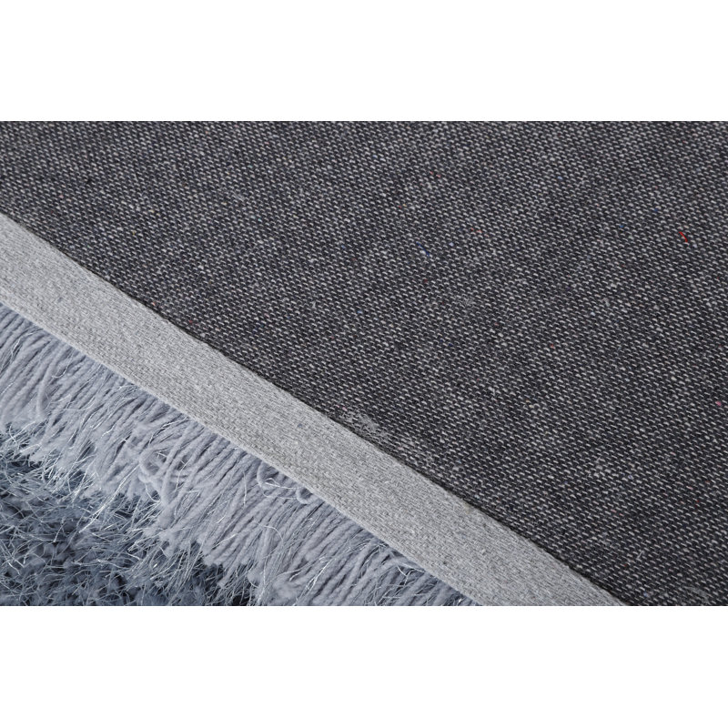 Tapis à poil long gris Gunhwat, Rectangle 2 pi 5 po x 4 pi 5 po