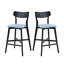 Ensemble de 2 chaises de bar en bois, tabourets à hauteur de comptoir avec dossier