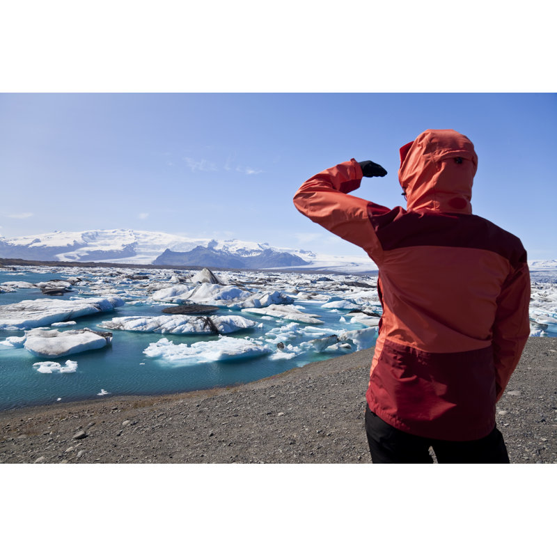 Female Hiker, Jokulsarlon, Iceland - Wrapped Canvas Print, 30cm H x 46cm W x 3.8cm D