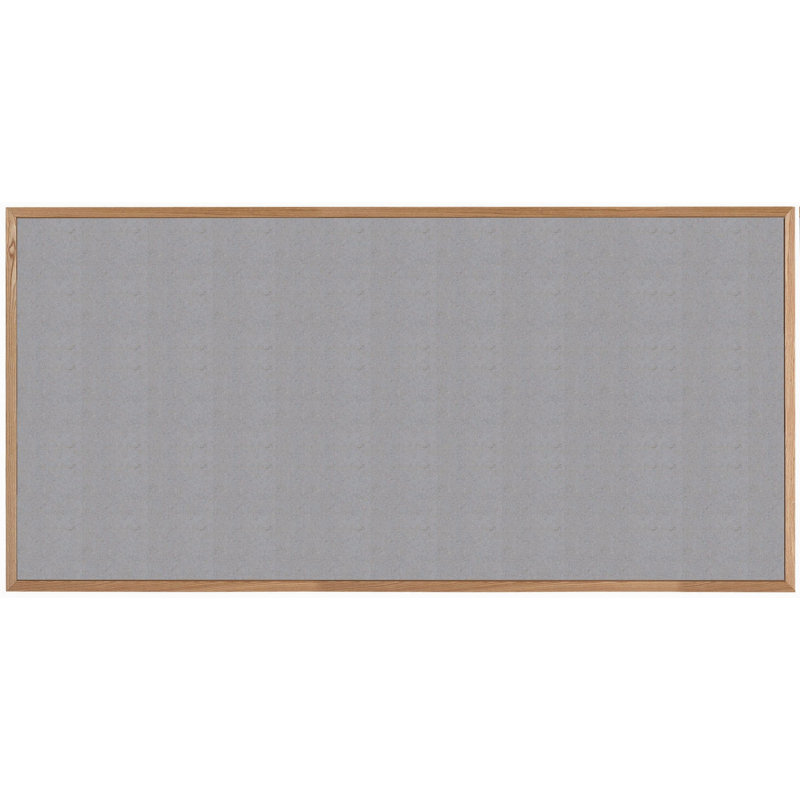 Wall Cork Bulletin Board, 48"H  x 96" W, Grey
