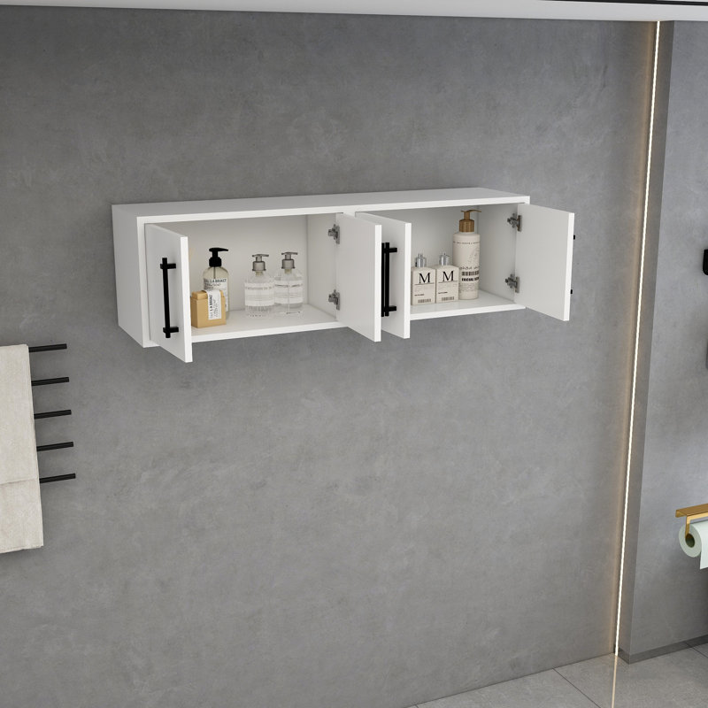Armoire murale Victoria, H 13,8 po x l 47,5 po x P 12 po, Blanc lustré