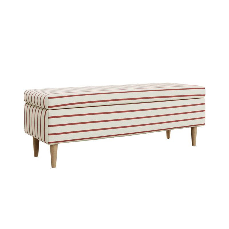 Essential Storage Bench, Brick Striped Hemp Blend, Natural