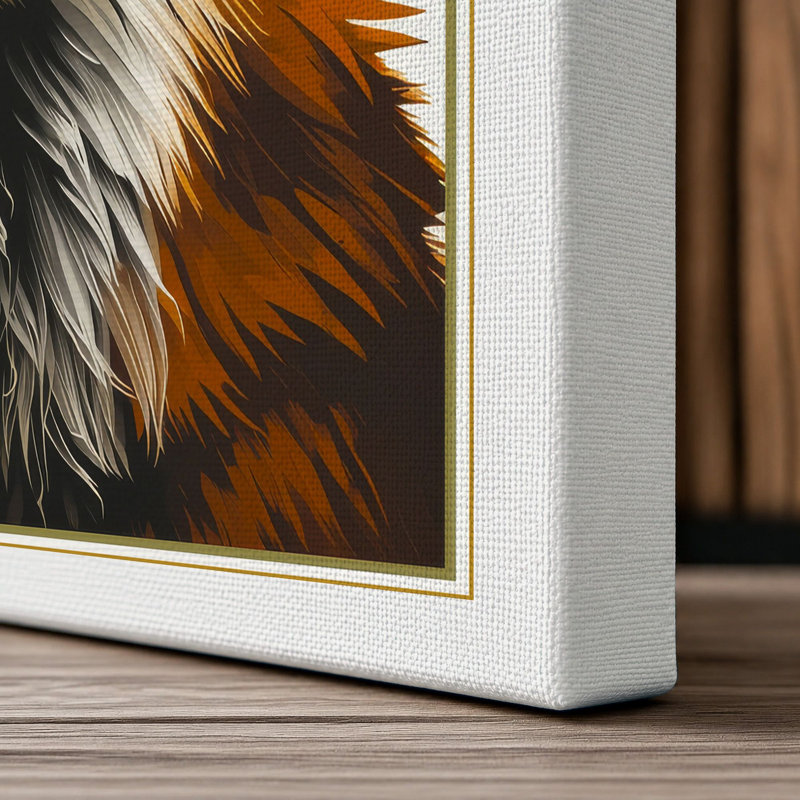 Fox Study Boho - Wrapped Canvas, 24x16 - 61.0 x 40.6 cm, White Border