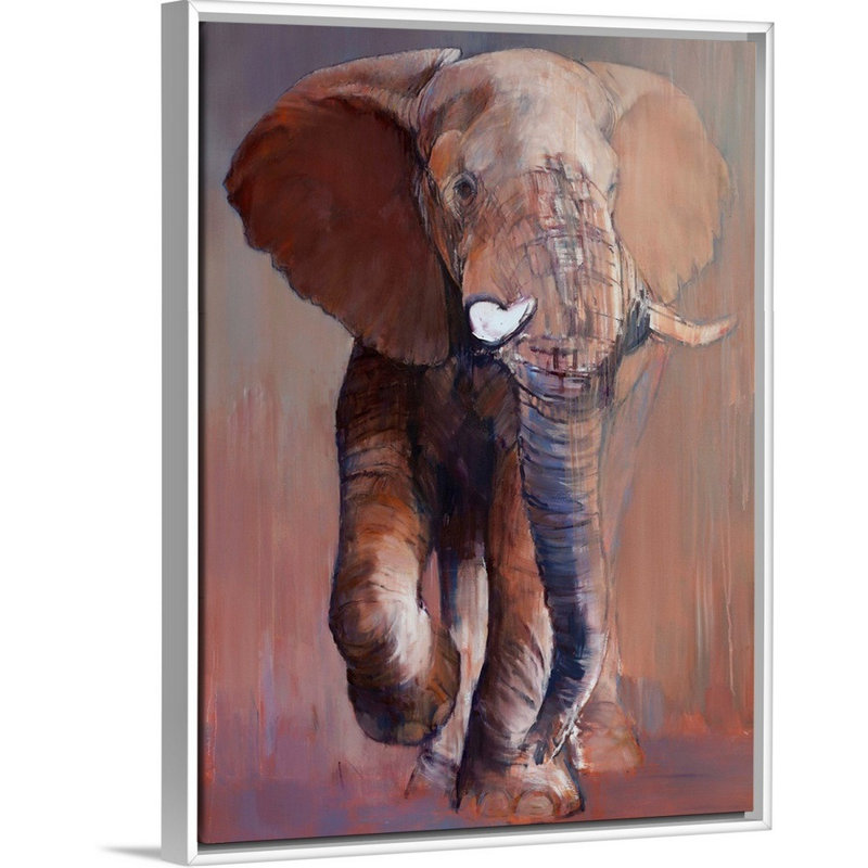 Loisaba Bull, 2018 par Mark Adlington-reproduction d’art sur toile, H 26 po x l 20 po x P 1,75 po, Cadre flottant blanc