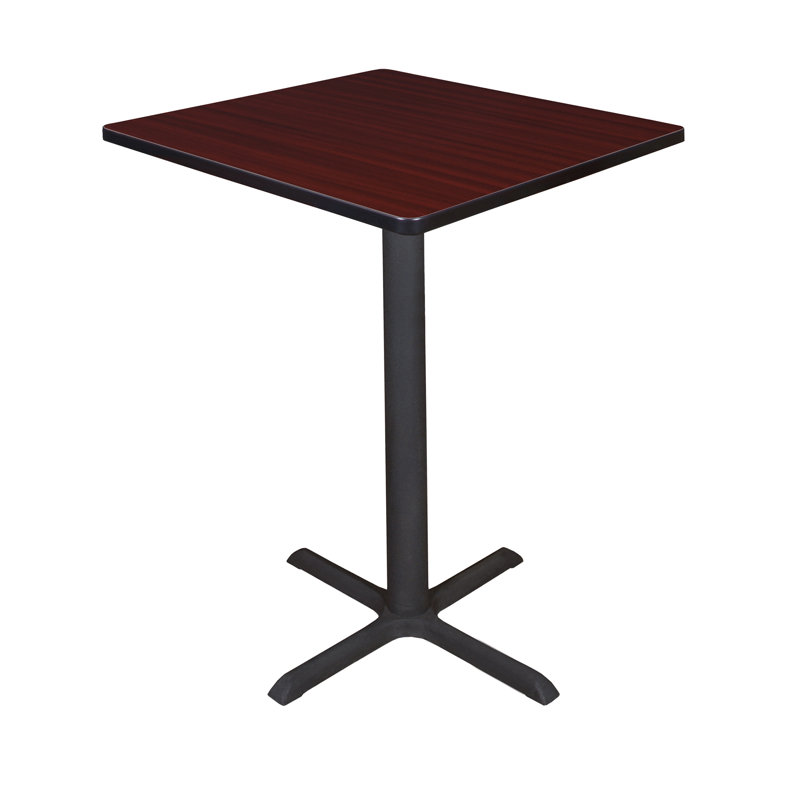 Cain Square X-Base Cafe Table, 42" H x 30" W x 30" D, Mahogany