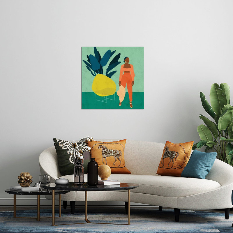 Zola par Reyna Noriega - reproduction d'art, Toile blanche encadrée, H 37 po x l 37 po x P 1,5 po, Aucun mat