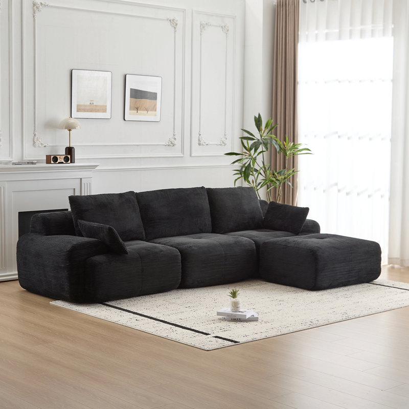 Canapé modulaire en mousse à mémoire de forme, grands canapés modulaires et canapé modulaire Cloud, Noir