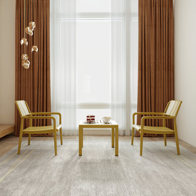 2-Piece PP Single-Seater Chairs + Coffee Table Set