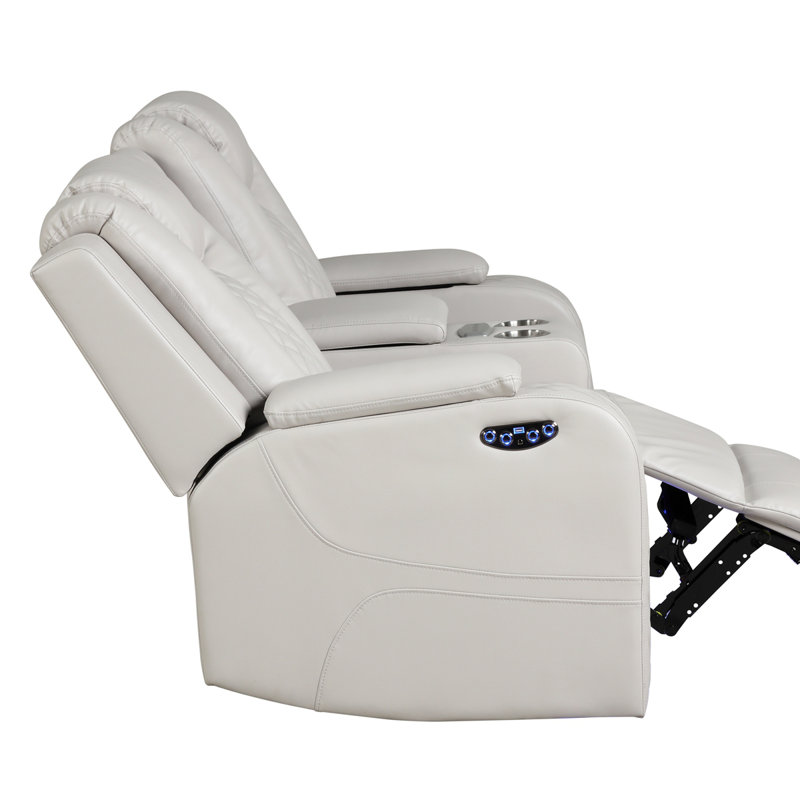 Causeuse inclinable électrique en similicuir Benz, Beige